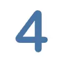number four with white background