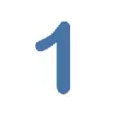 number one with white background